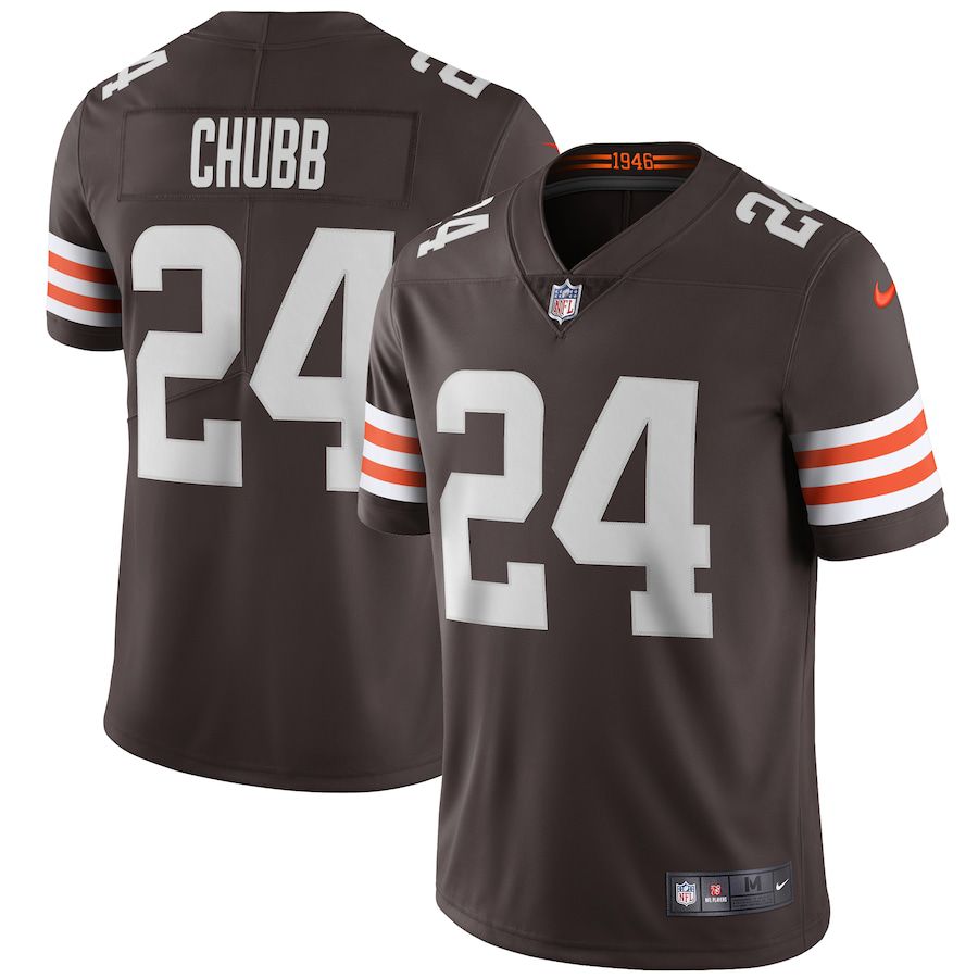 Men Cleveland Browns #24 Nick Chubb Nike Brown Vapor Limited NFL Jersey->cleveland browns->NFL Jersey